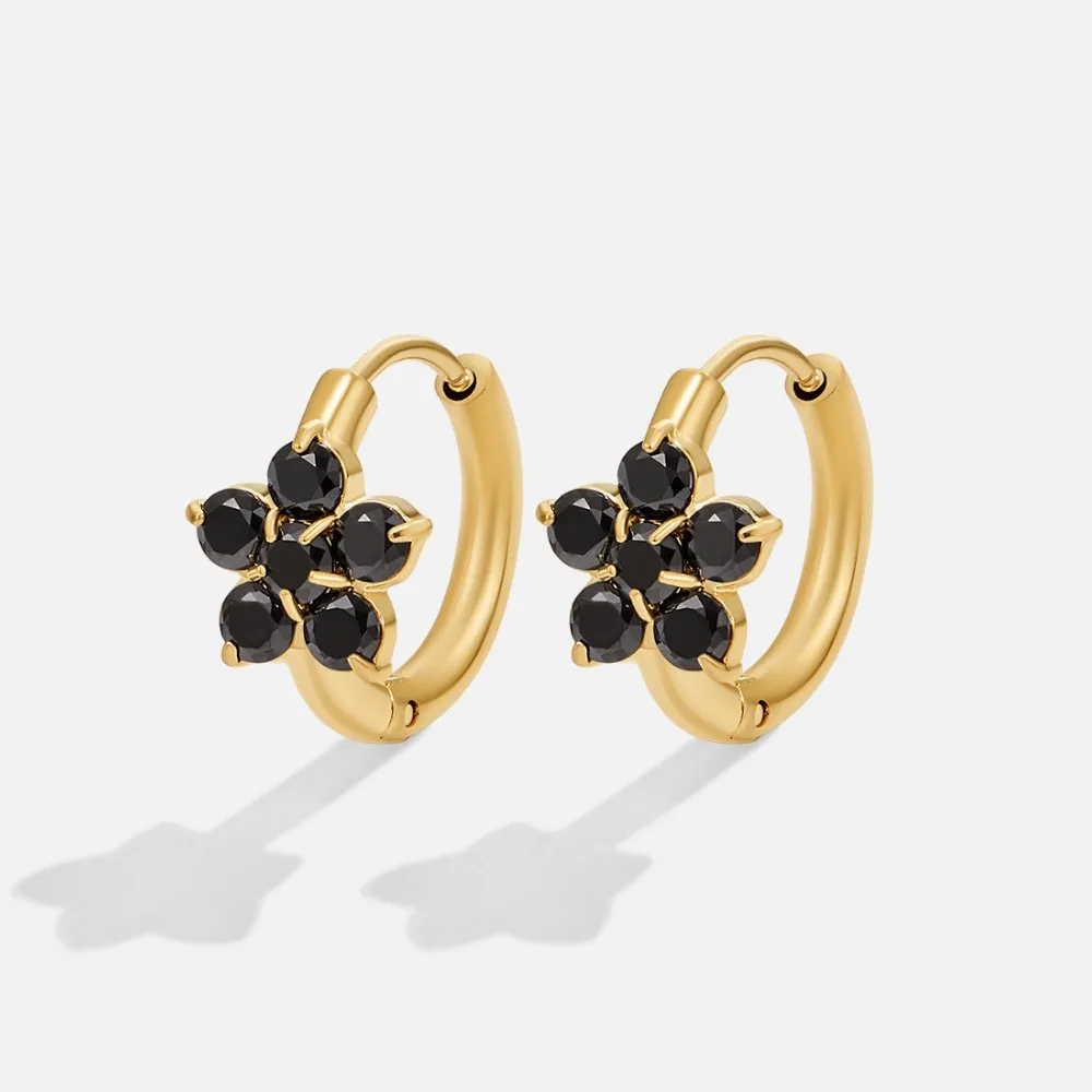 Floral Hoop Earrings