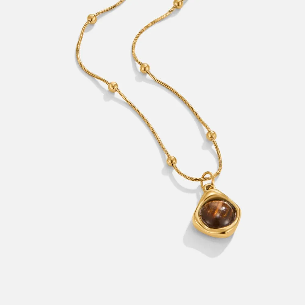 Adjustable Stone Pendant Necklace