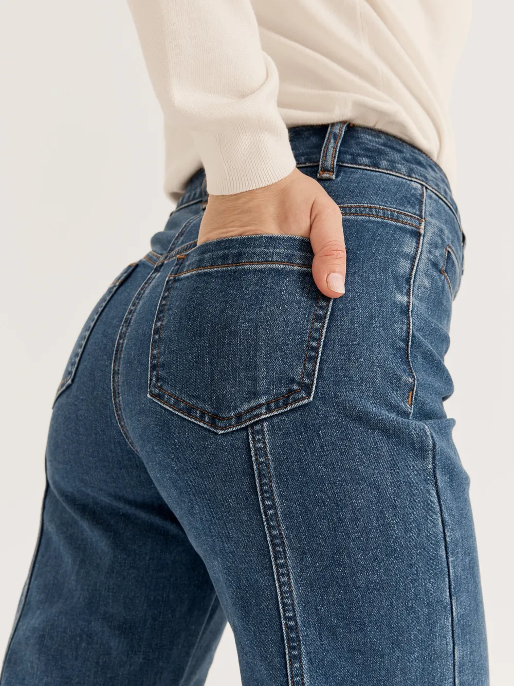 Slim Blue Denim Straight Leg Jean