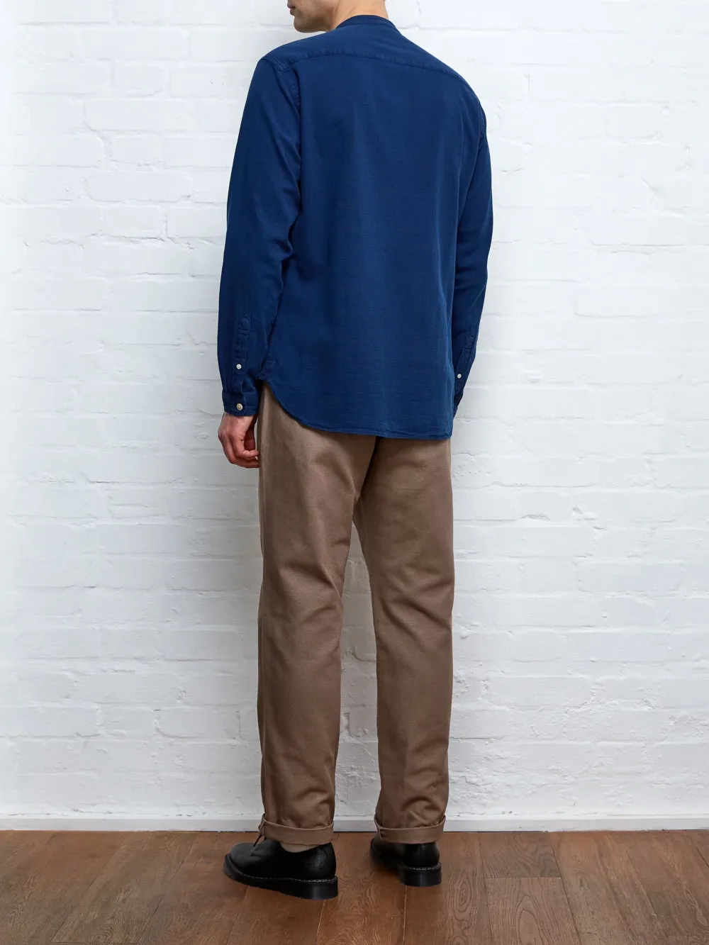 Casual Style Indigo Rinse Cotton Shirt