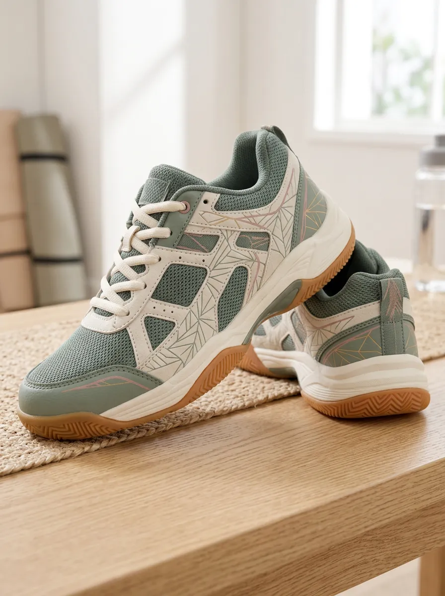Women's Active Geometric Pattern Printed Athletic Sneakers