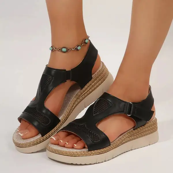 Daytime Lounge Open Toe Wedge Sandals