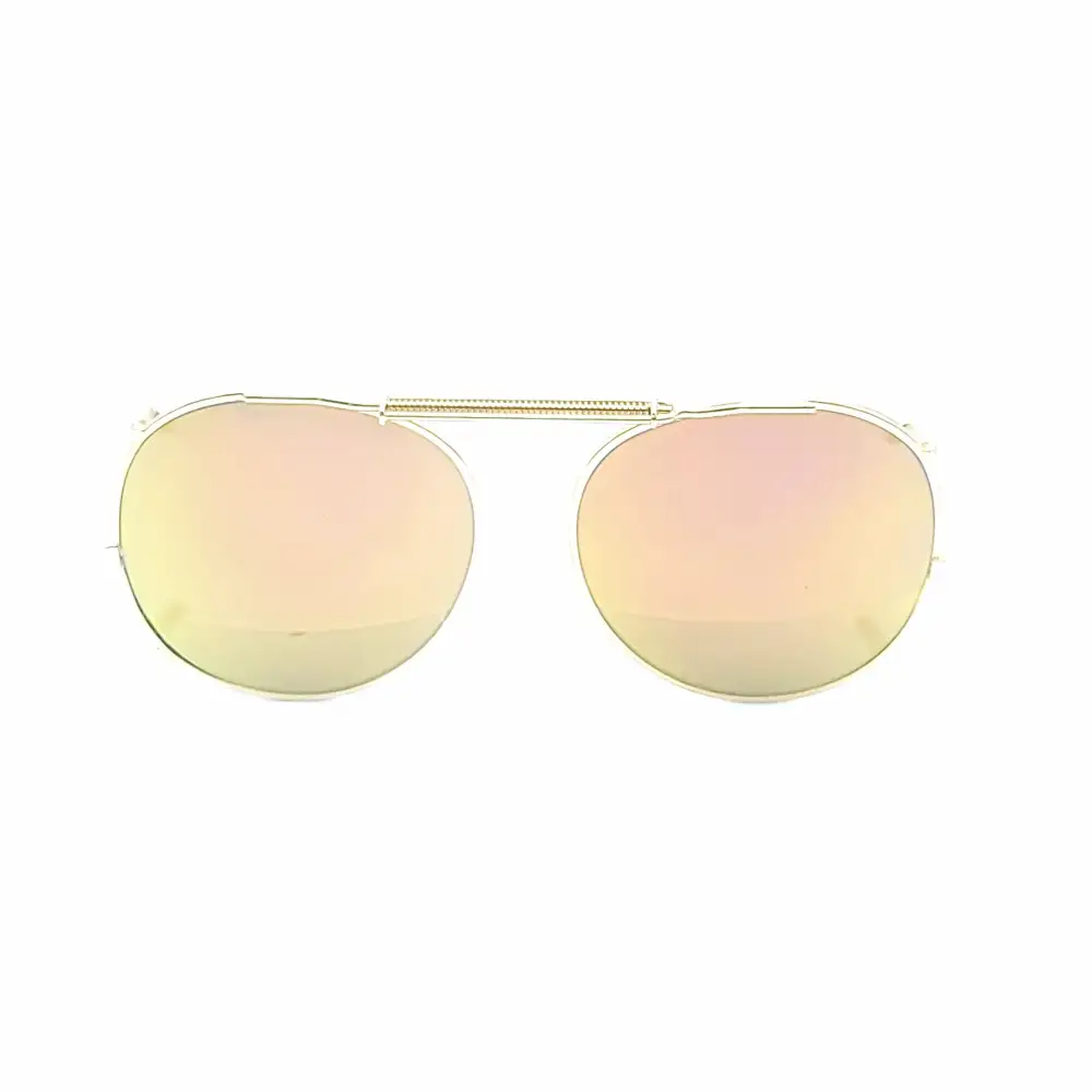 44mm Round Mirrored Clip-On Sunglasses
