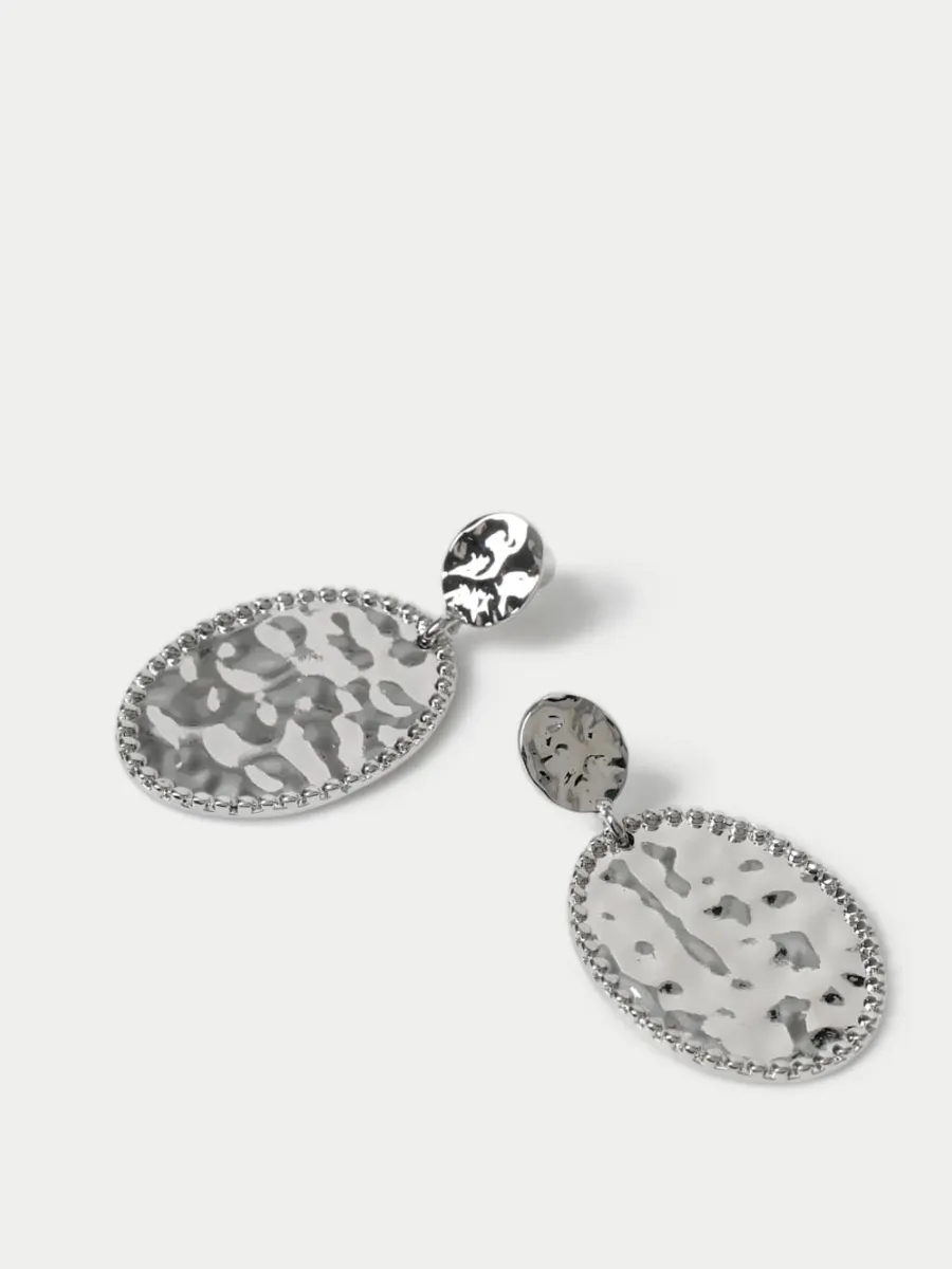 Textured Oval Drop Earrings