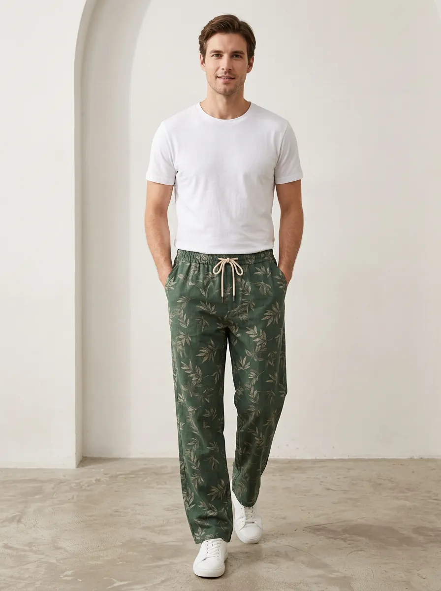 Men's Botanical Pattern Pants