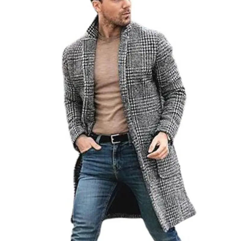 Structured Long Plaid Coat