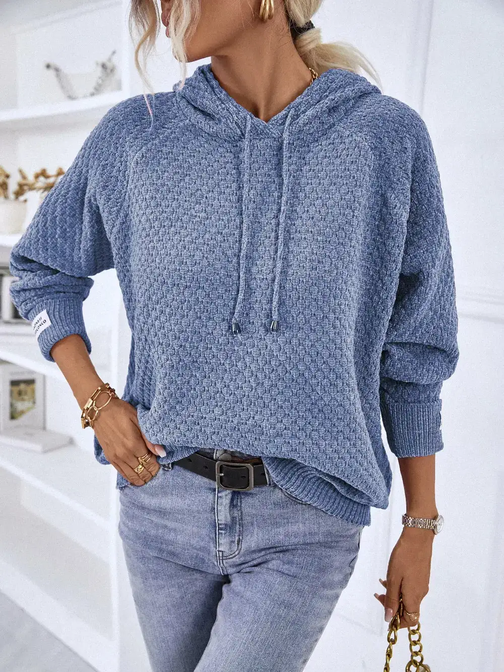 Essential Drawstring Long Sleeve Sweater