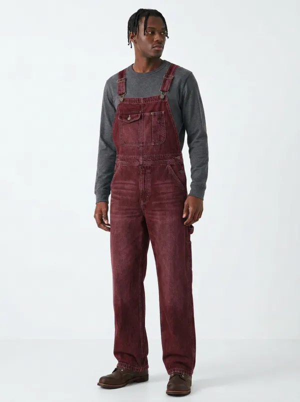 Men's Casual Vintage Washed Denim Bib Overalls