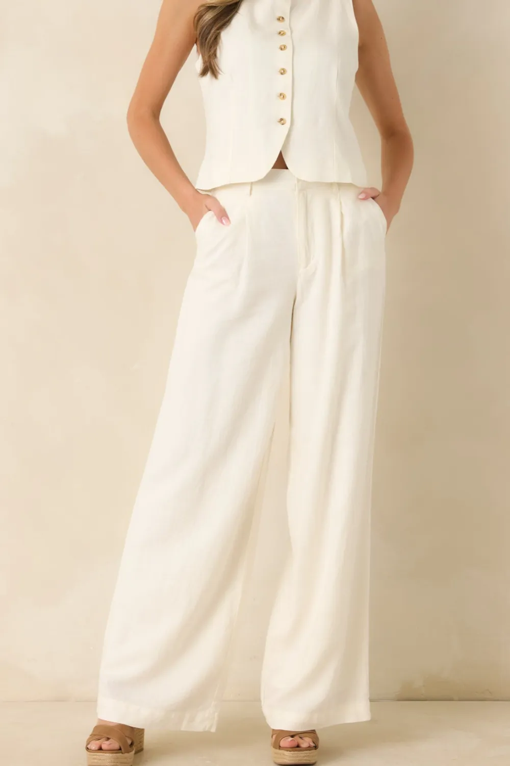 Classic Linen Wide Leg Pants