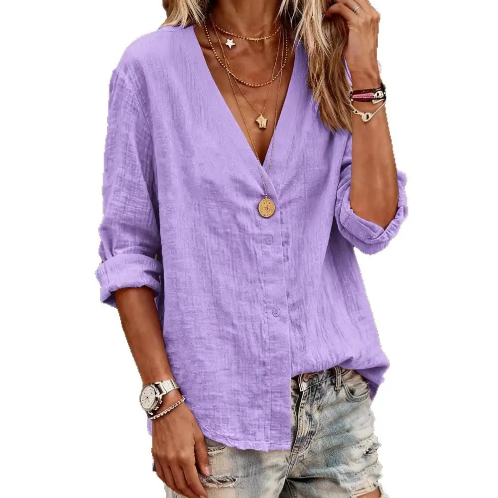 Tailored V-Neck Blouse