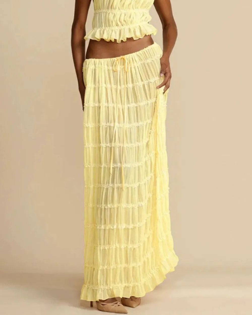 Pleated Back Halter Tank Set