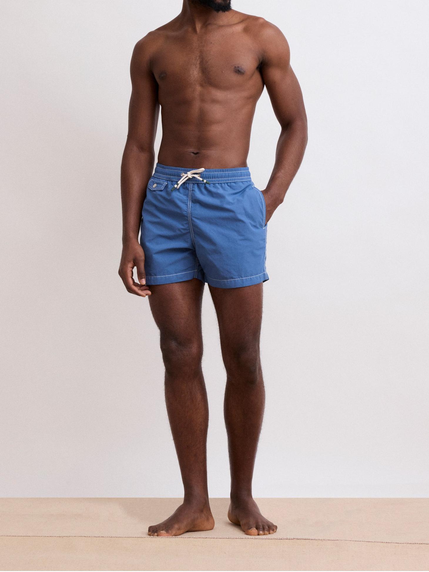 Loose Casual Comfortable Breathable Blue Swim Trunks