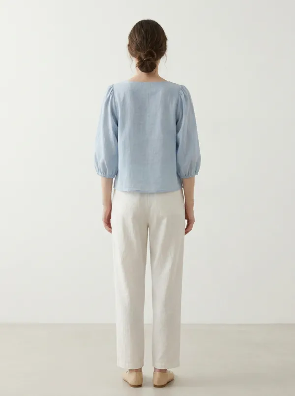 Casual Square-Neck Women's Puff-Sleeve Blouse