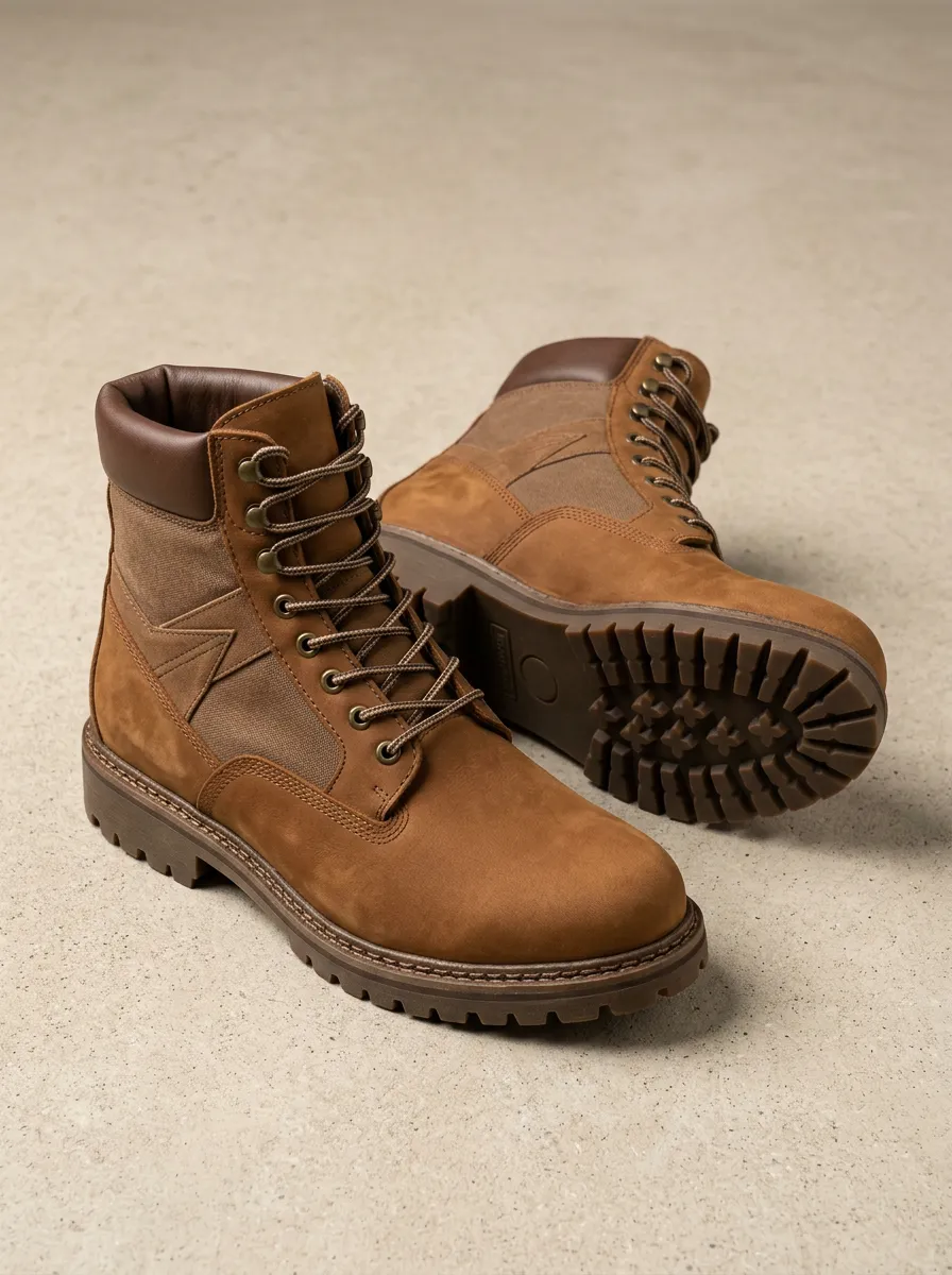 Unisex Leather Tactical Print Work Boots