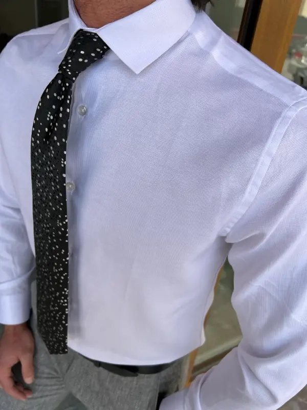 Polished Long Sleeve Slim Fit Cotton Casual Shirt