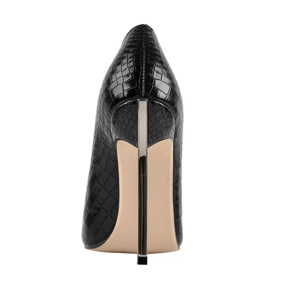 Modern Pointed Toe Metal Heel Pumps