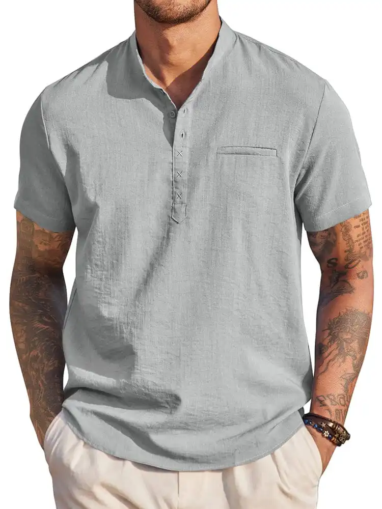 Soft Weave Henley Woven Shirt