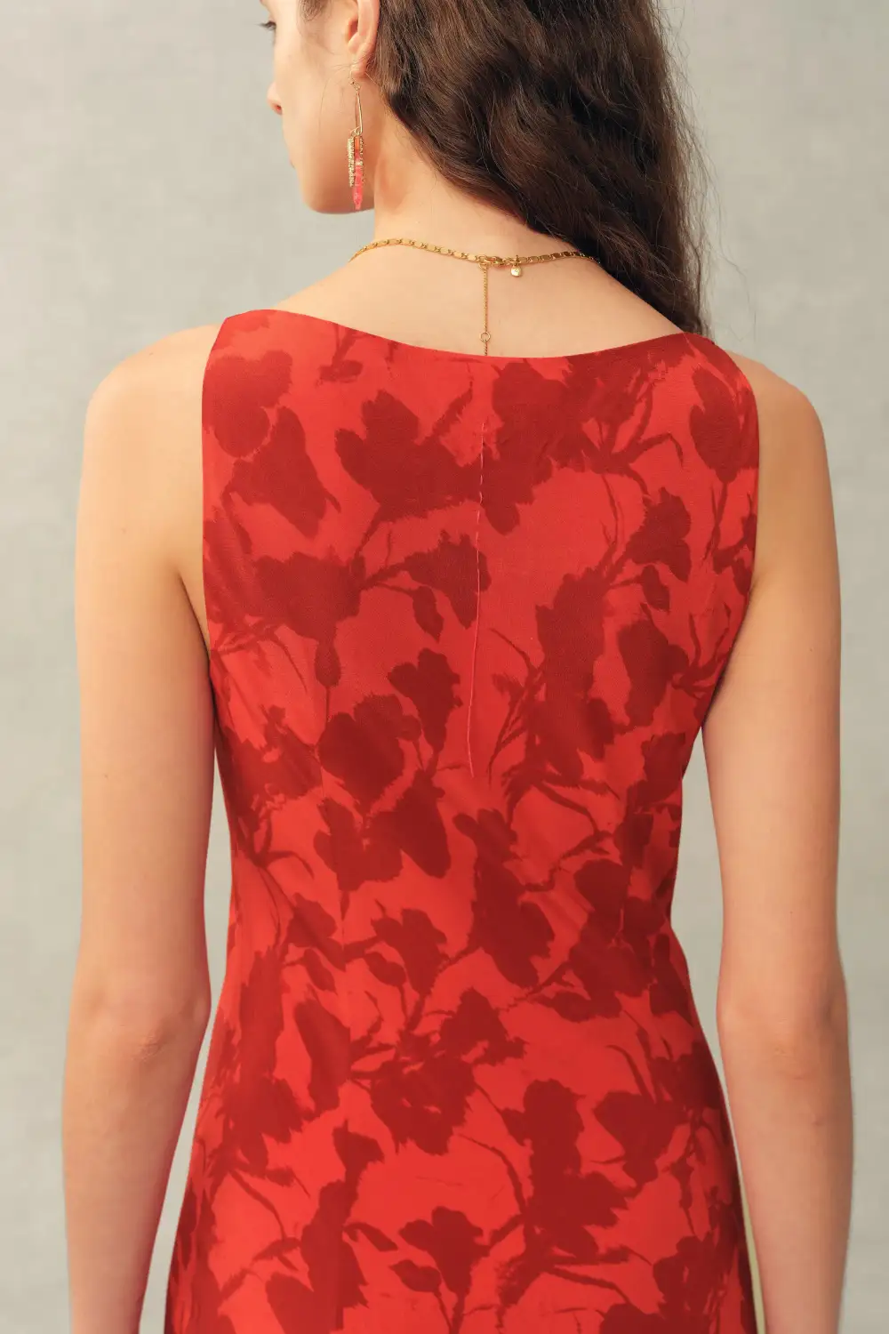 Sleeveless Cowl Neck Crinkle Gauze Maxi Dress