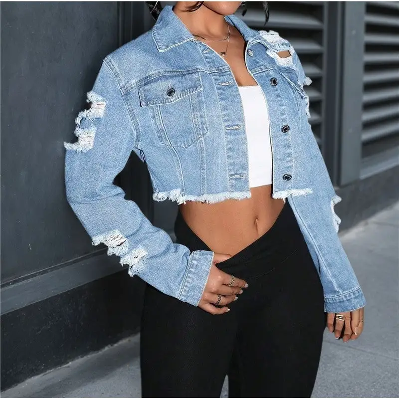 Lapel Denim Relaxed Outerwear Coat