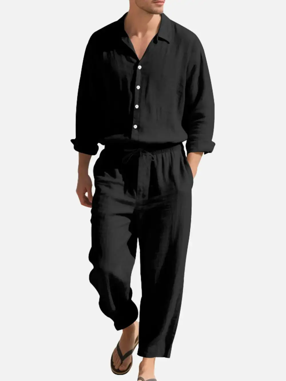 Linen Blend Relaxed Two Piece Set