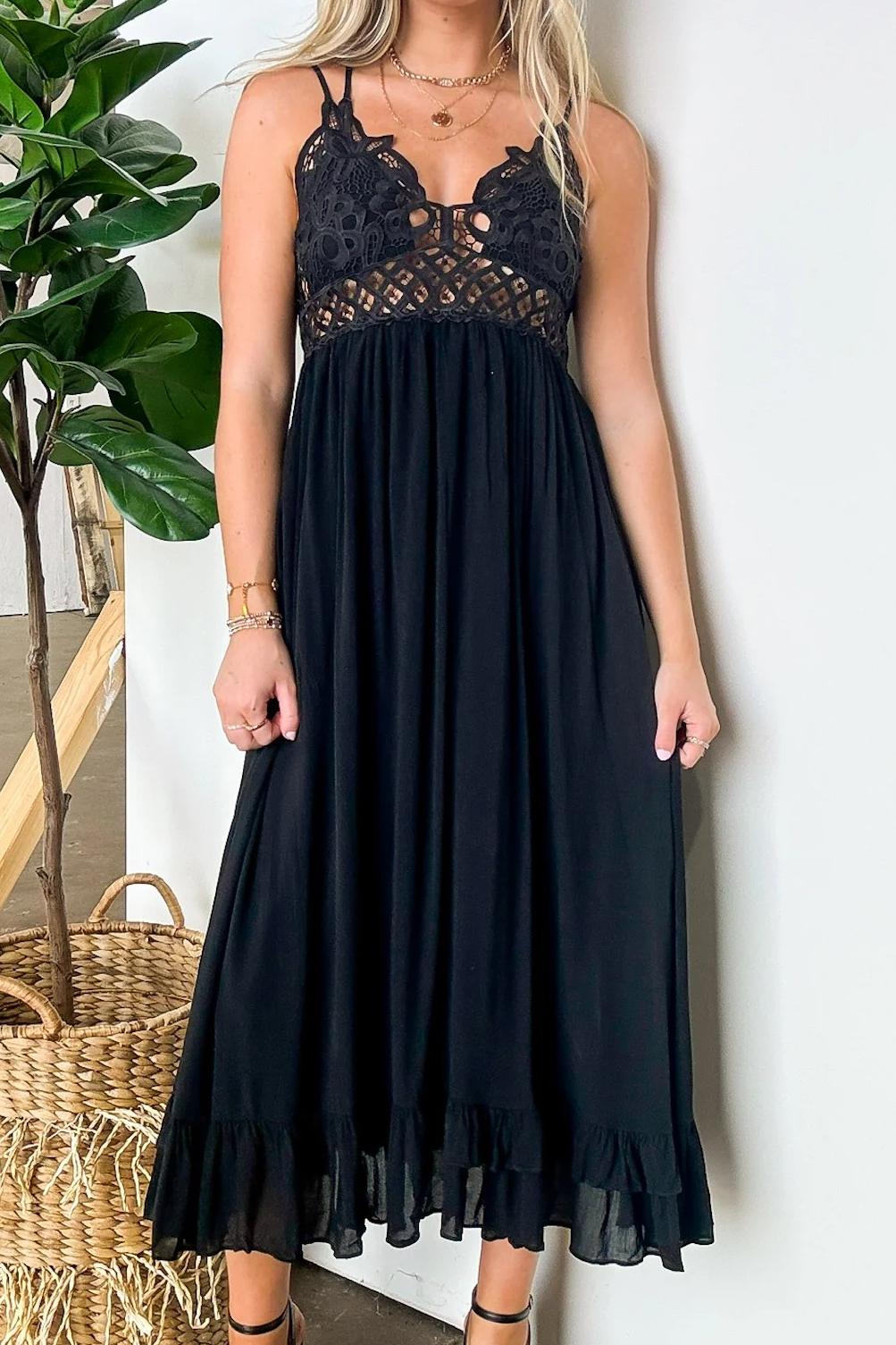 Floral Crochet Lace Maxi Dress