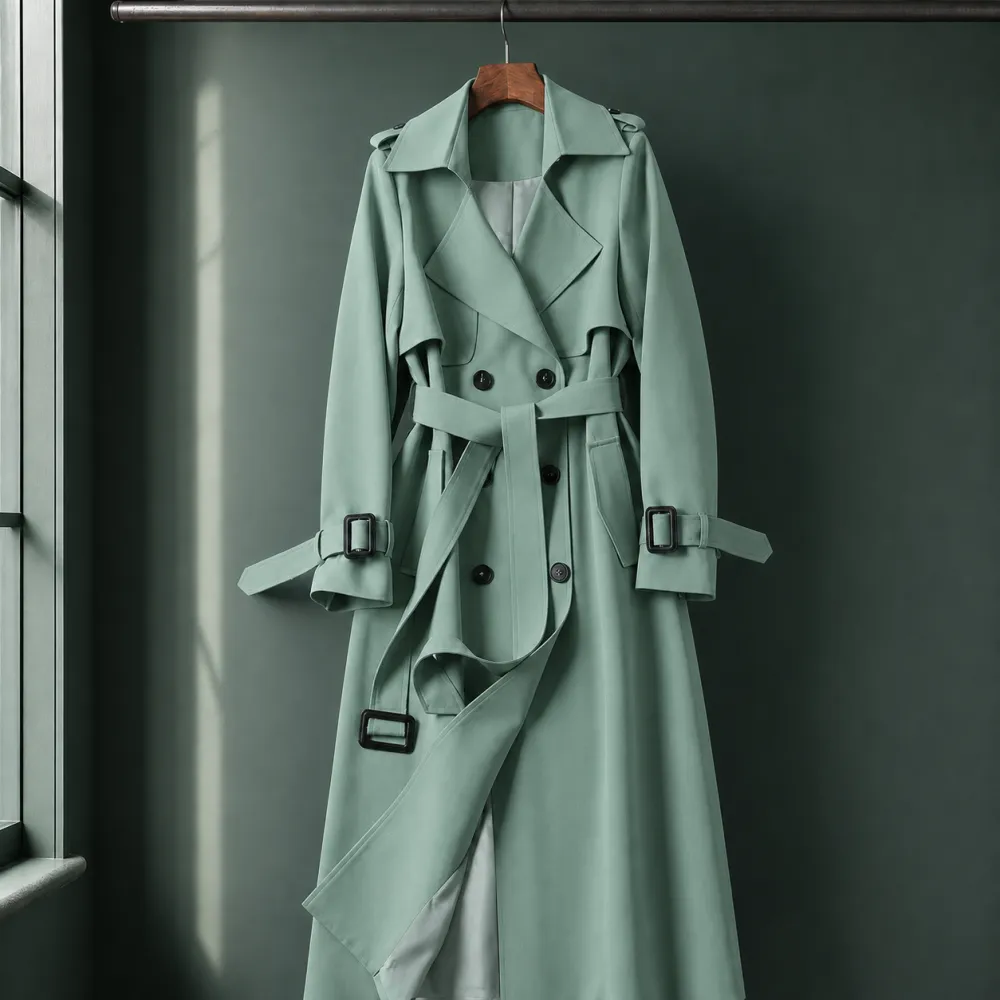 Double-Breasted Notched Lapel Overcoat