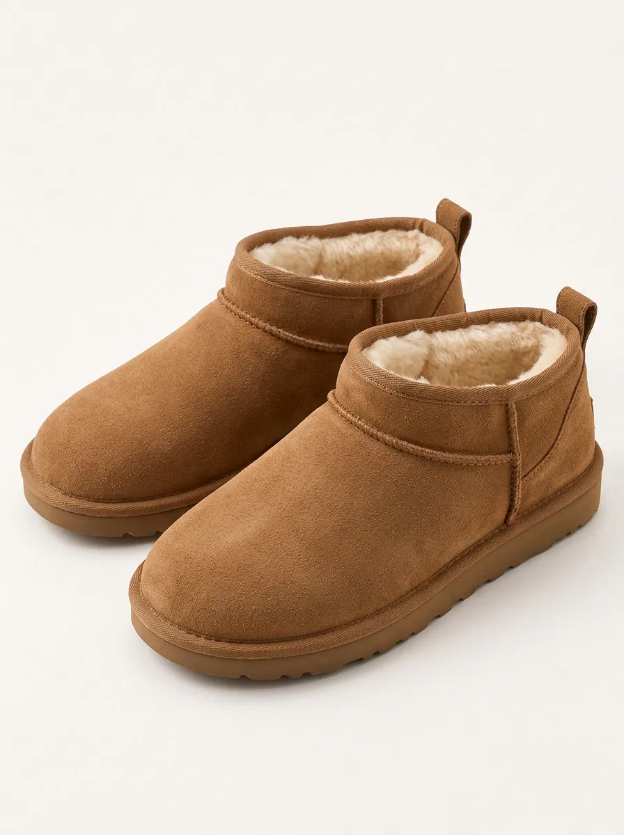 Casual Shoes with faux fur lined detailing with Gentle Texture