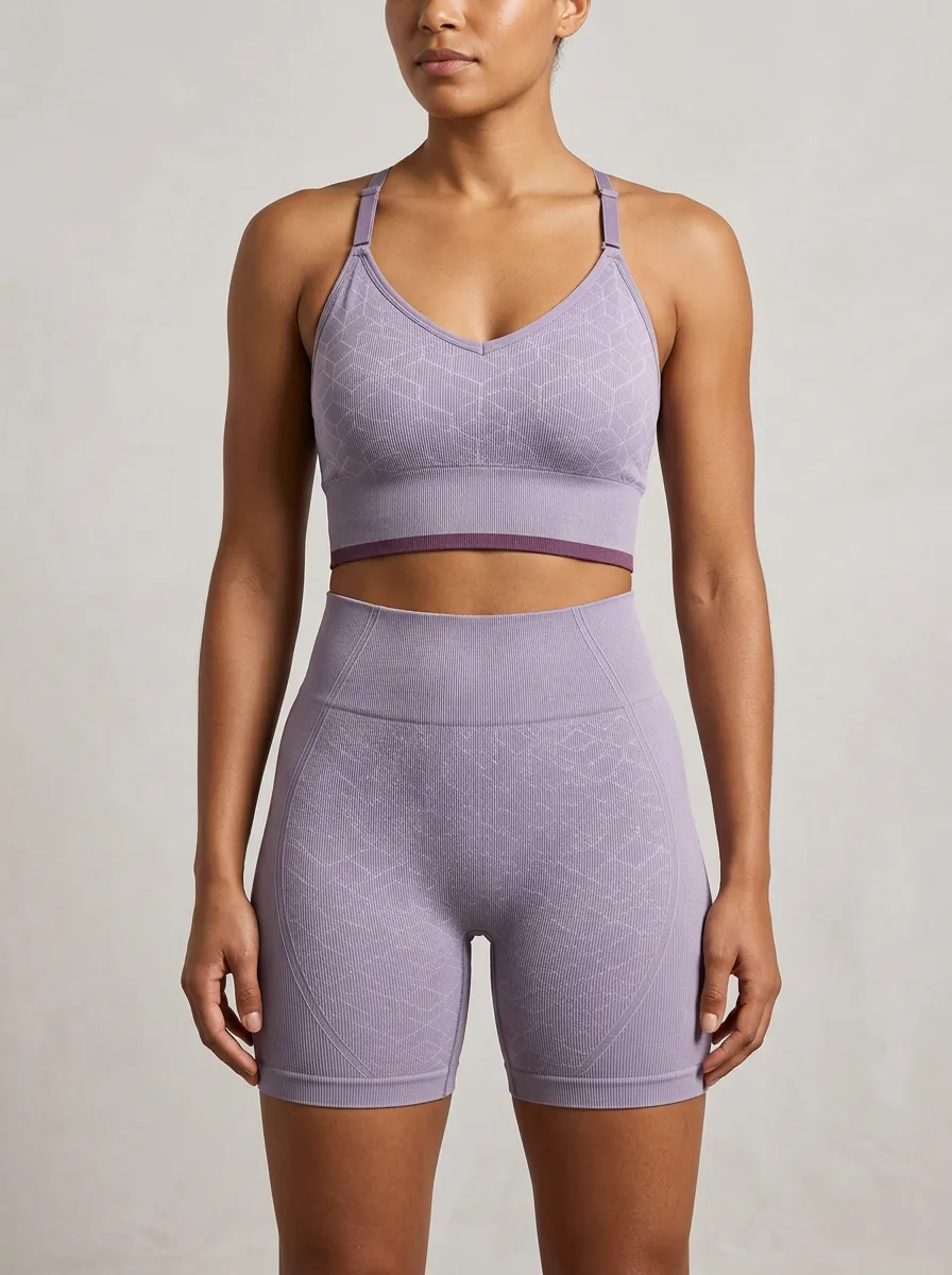 Easy-Wear Geometric Pattern Set Women's Tank Top And Sports Shorts Set