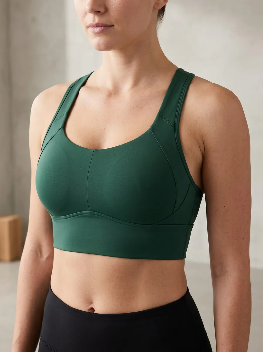 Women's Active Scoop Neck Racerback Zip Front Sports Bra