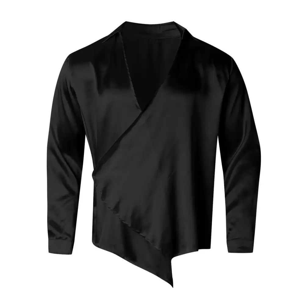 Simple Satin Wrap Blouse