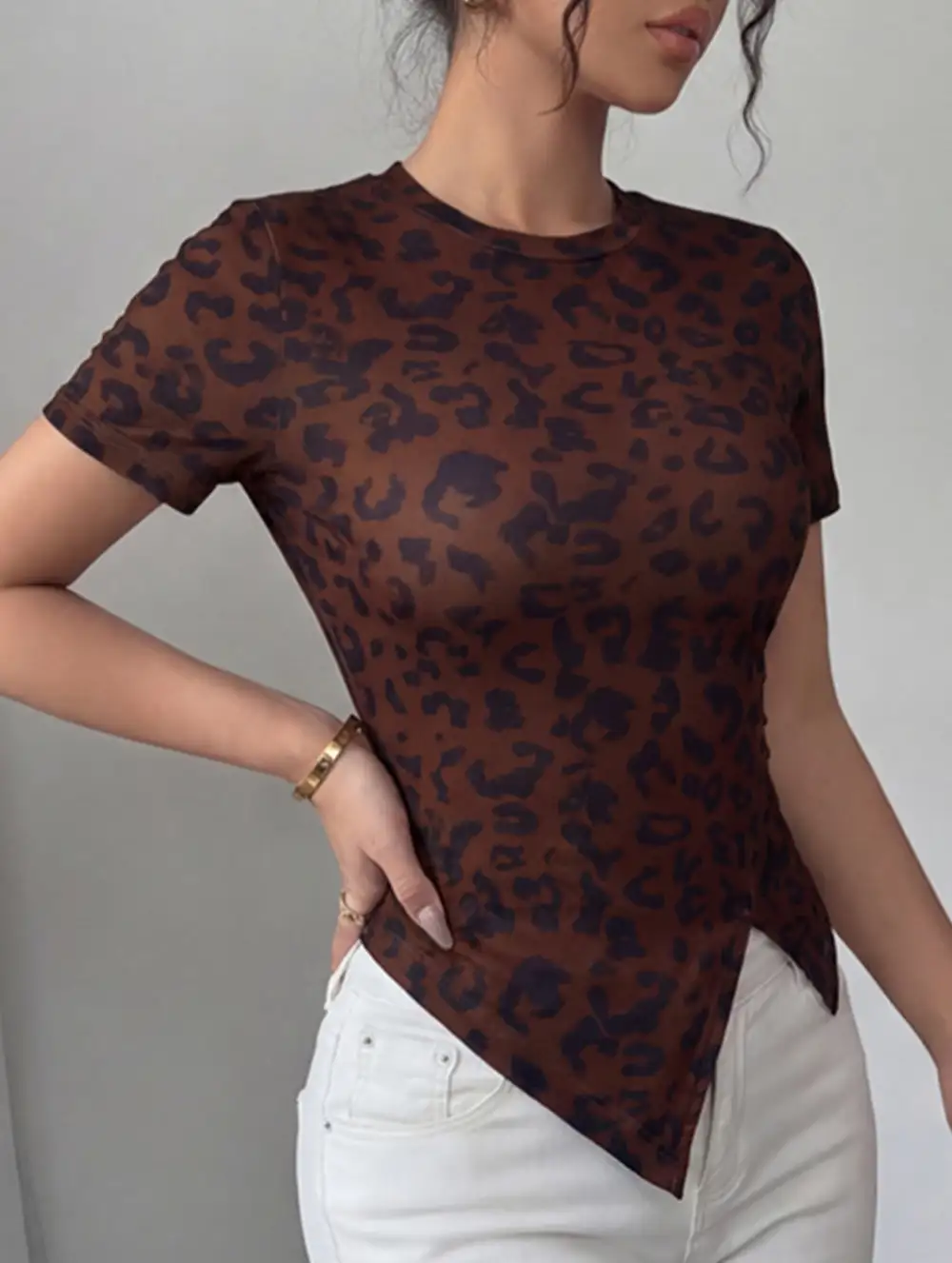 Floral Slit Slim Fit Tee