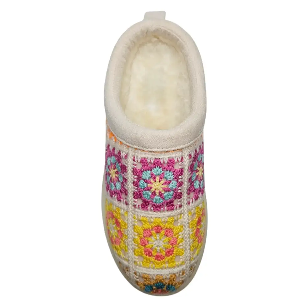 Frosty Platform Crochet Clog Slipper