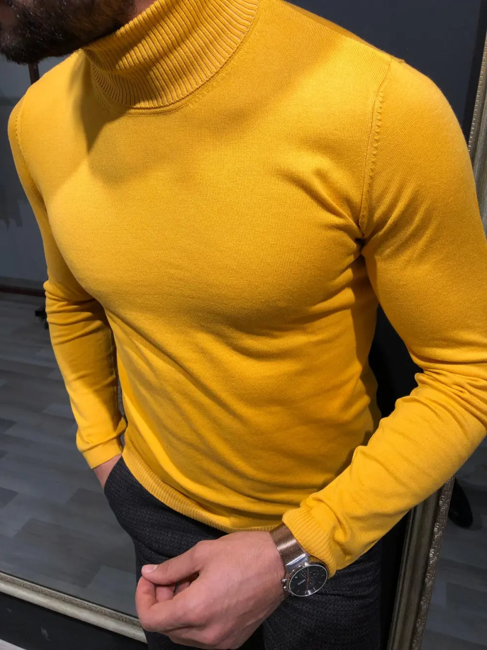 Classic Slim Fit Knit Turtleneck Sweater