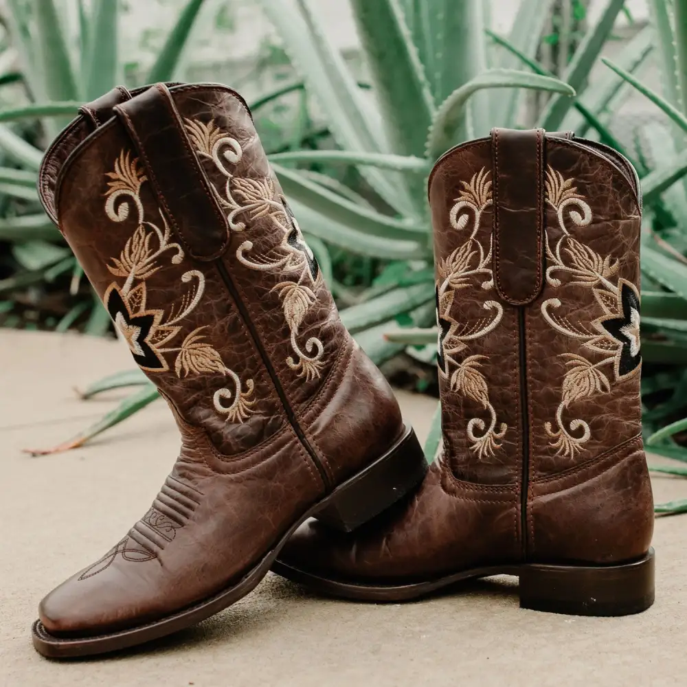Women's Everyday Square Toe Floral Embroidered Cowgirl Boots