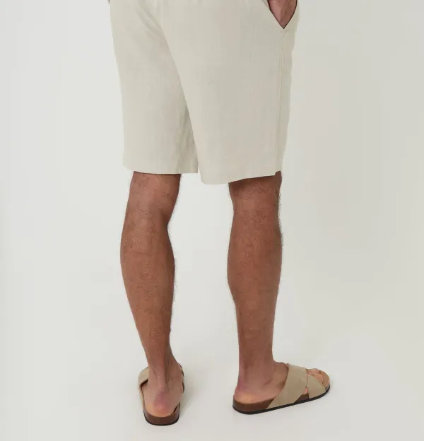 Men's Light Stone Linen Blend Shorts