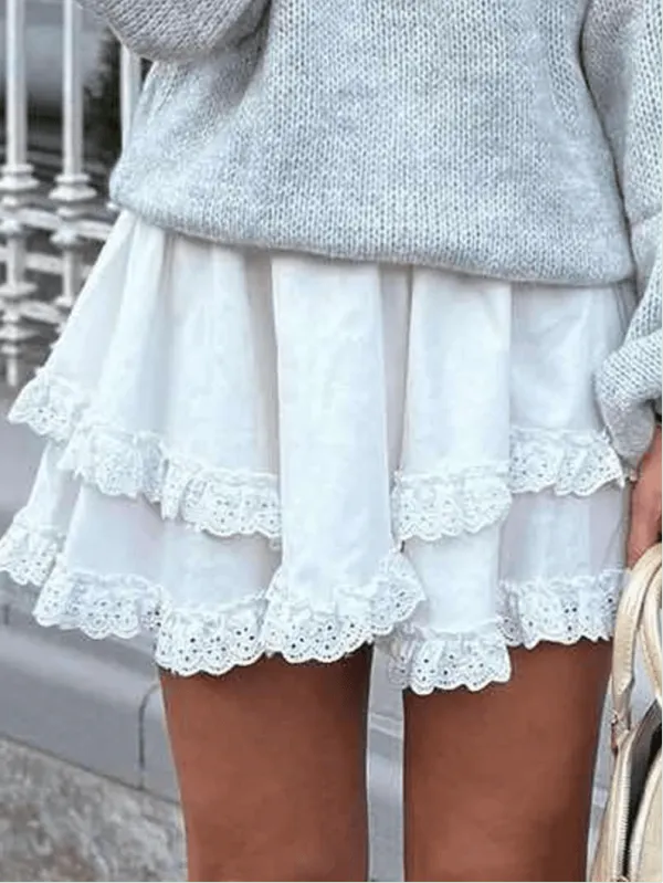 Tailored Chiffon Ruffle Tiered Skirt