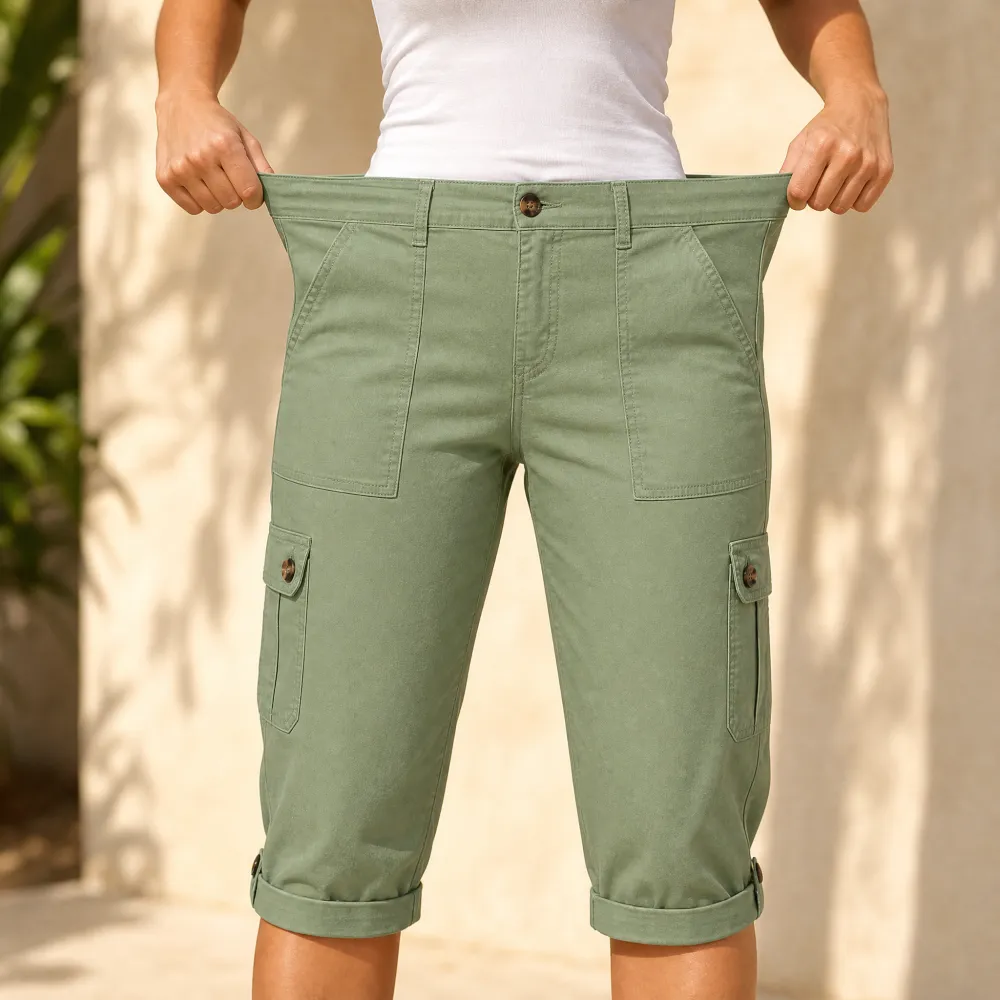 Comfortable Stretch Capri with Pockets Pants