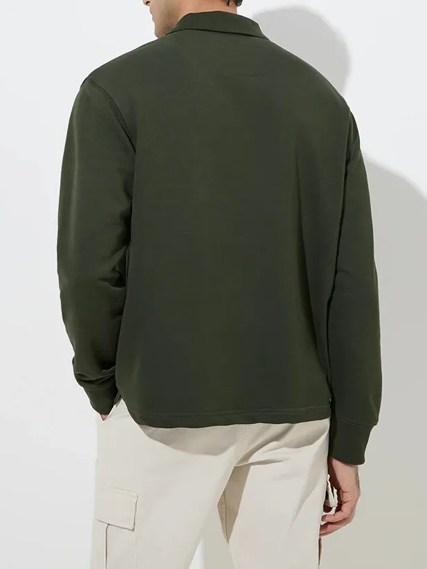 Casual Style Relaxed-Fit Cotton-Blend Sweatshirt