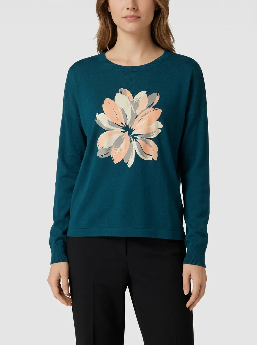 Women's Floral Lover Abstract Flower Printed Sweater