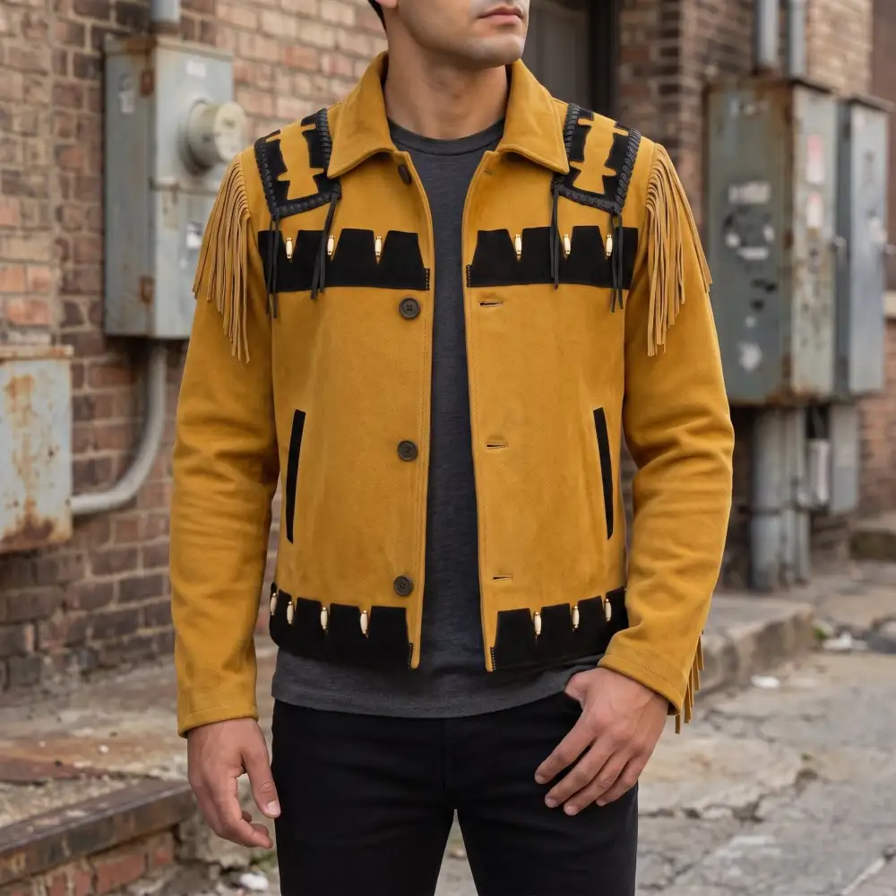 Modern Suede Biker Trucker Western Jacket