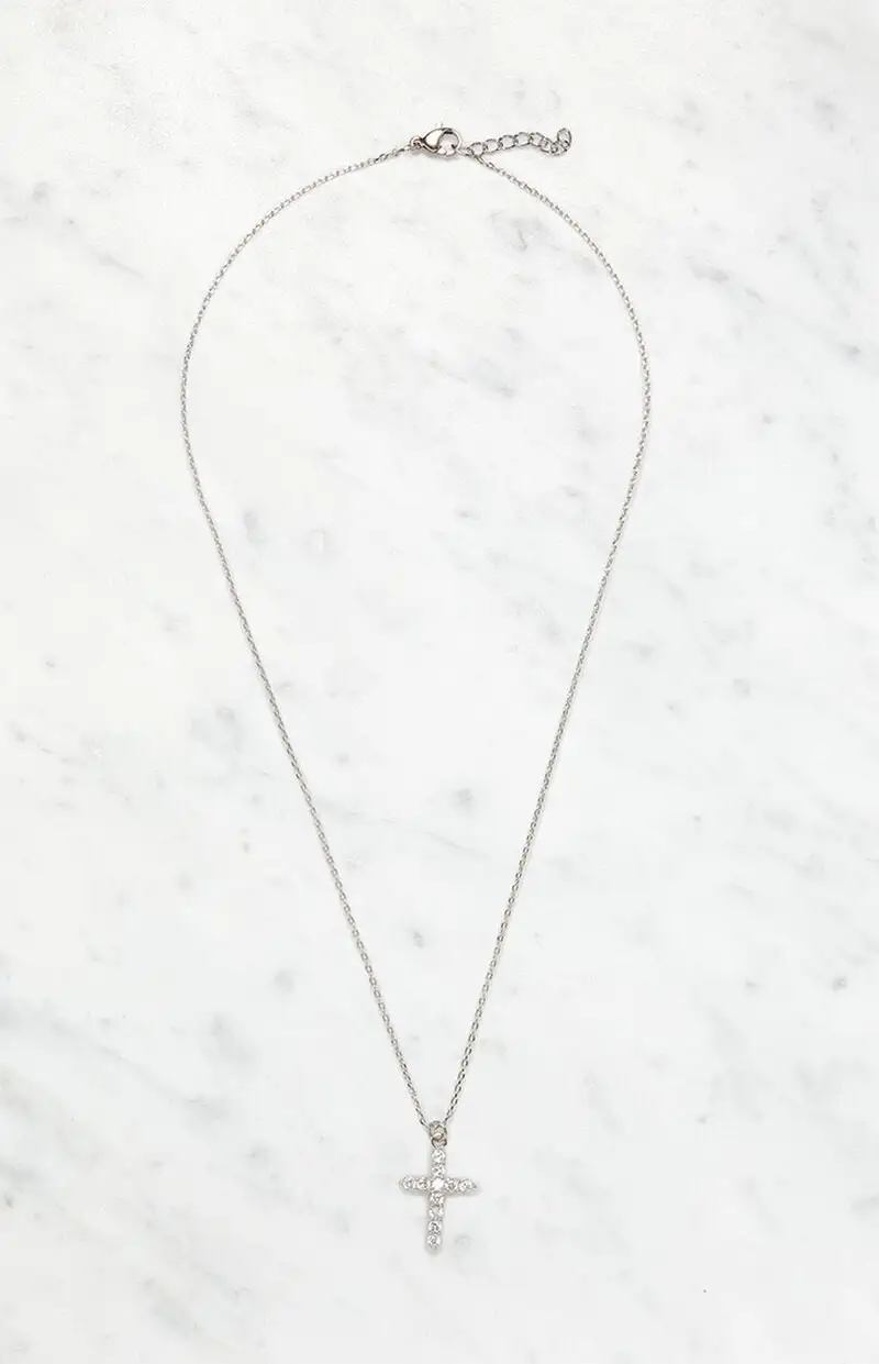 John Galt Rhinestone Cross Necklace