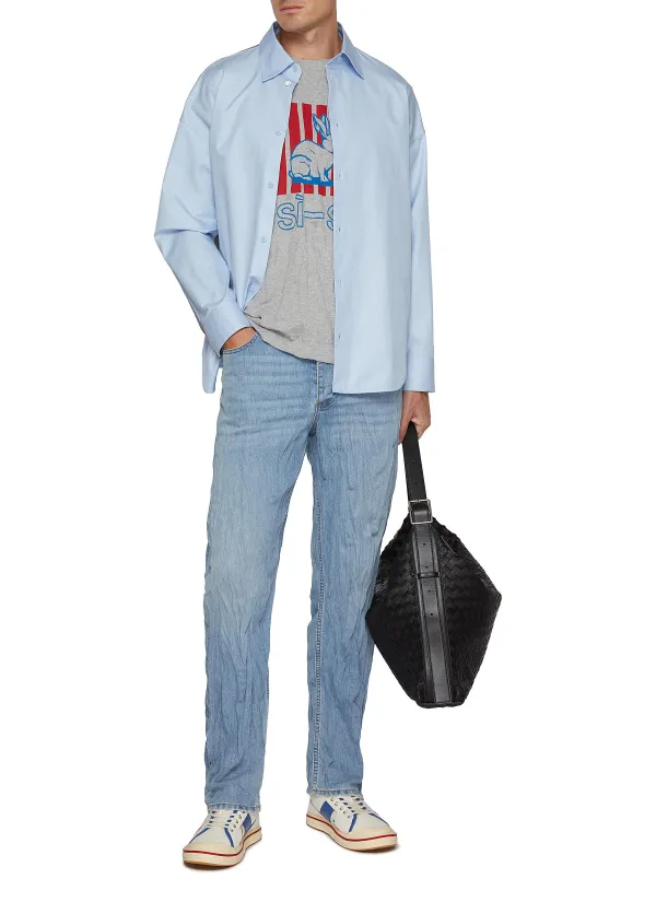 Leisure Daily Straight-Cut Comfortable Light Blue Jeans