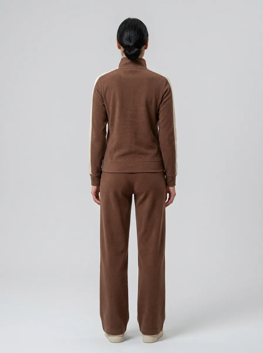 Women's Side-Stripe Zip Jacket Wide-Leg Track Set