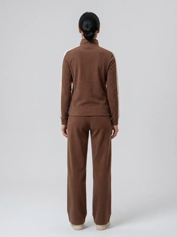 Women's Side-Stripe Zip Jacket Wide-Leg Track Set