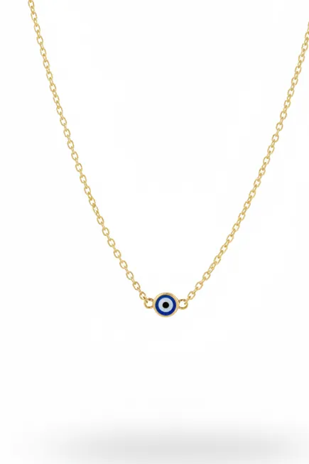 Dainty Minimalist Round Evil Eye Necklace