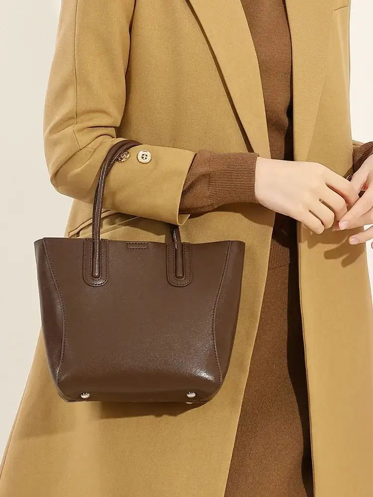 Genuine Leather Bucket Bag Timeless Functional
