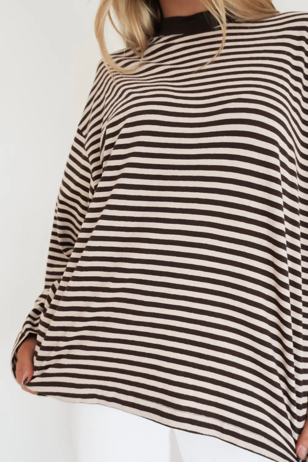 Long Sleeve Striped Modern Casual Tee