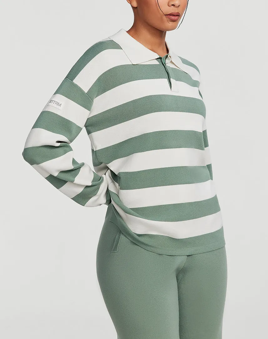 Collegiate Stripe Slouchy Rugby Shirt