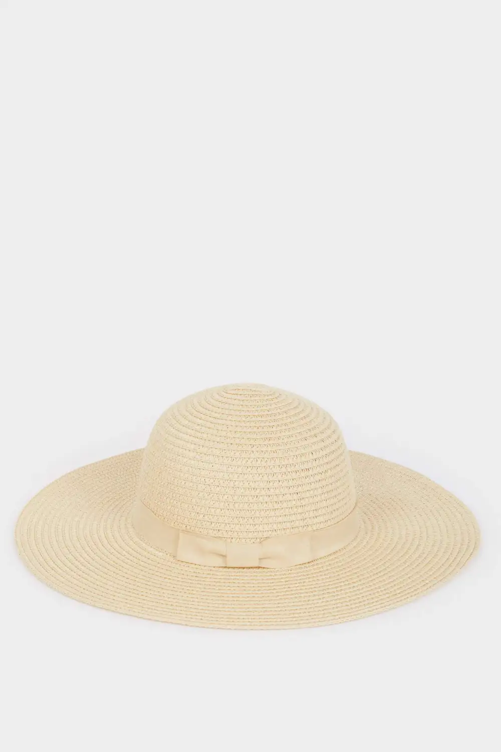 Bow-Decorated Straw Hat
