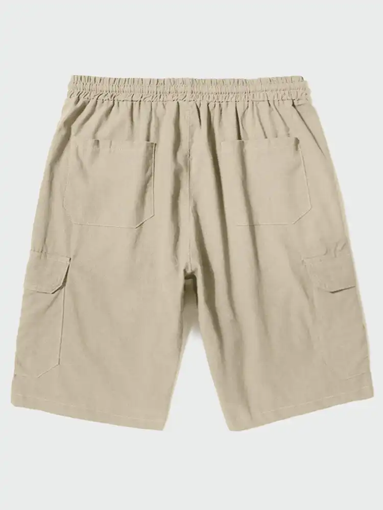 Linen Look Pants With Pockets